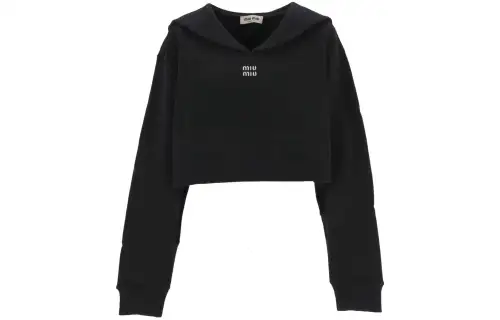 MIU MIU SS24 Sweatshirt Women's Navy Blue