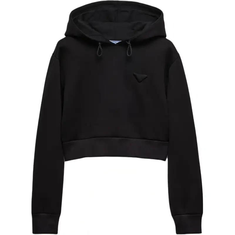 PRADA Sweatshirts Women's Black Hooded Moderate Regular