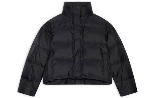 Balenciaga Women'ss Allover Logo Bb Puffer Jacket Black