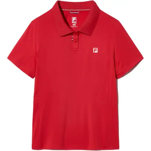 FILA Polo Shirts Women's Red Polo Collar Moderate Straight Fit