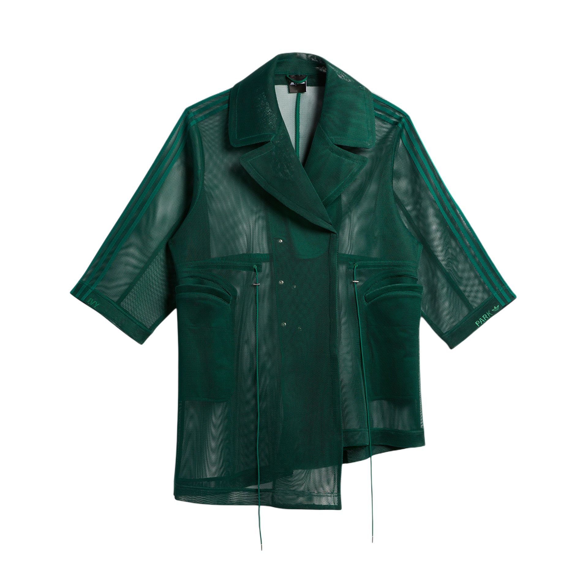 Adidas originals x IVY PARK joint model solid color casual mesh asymmetric drape jacket women's dark green