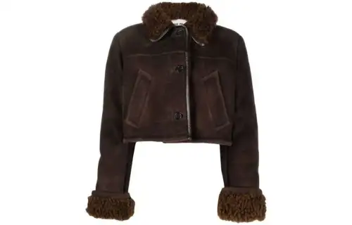 MIU MIU Jackets Women's Dark Brown Lapel Moderate Other