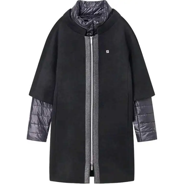 FILA Jackets Women's Black Stand Collar Moderate Mock Two Piece
