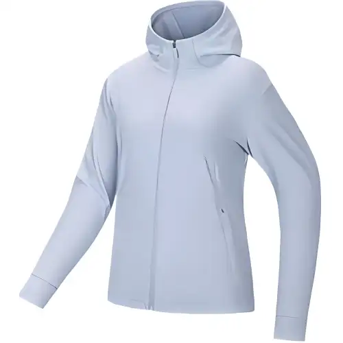 Anta Variety Training Collection Sports Thermal Hooded Fleece Lined Knitwear Women's Milky Gray Blue