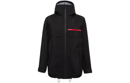 PRADA Jackets Women's Black Hooded Moderate Other