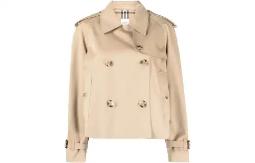 Burberry Cropped Gabardine Trench Jacket