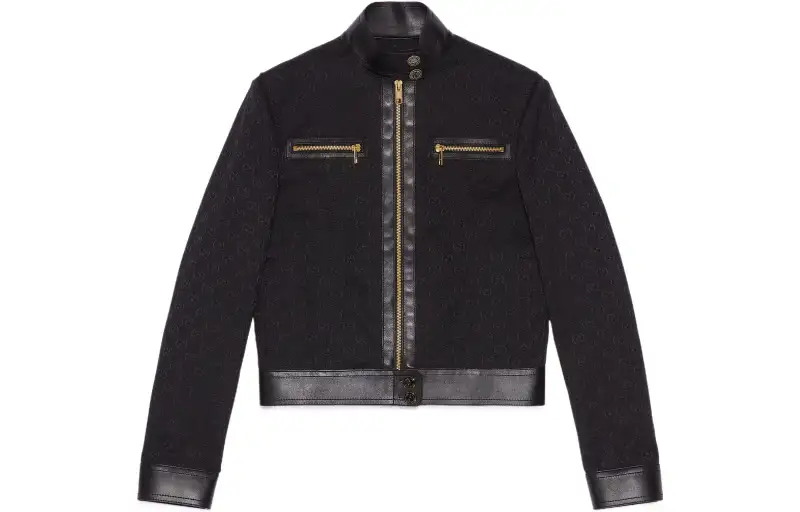 GUCCI Zip-Detail Contrast Jacket