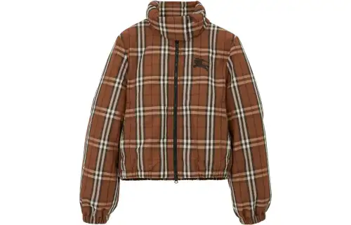 check-pattern logo jacket