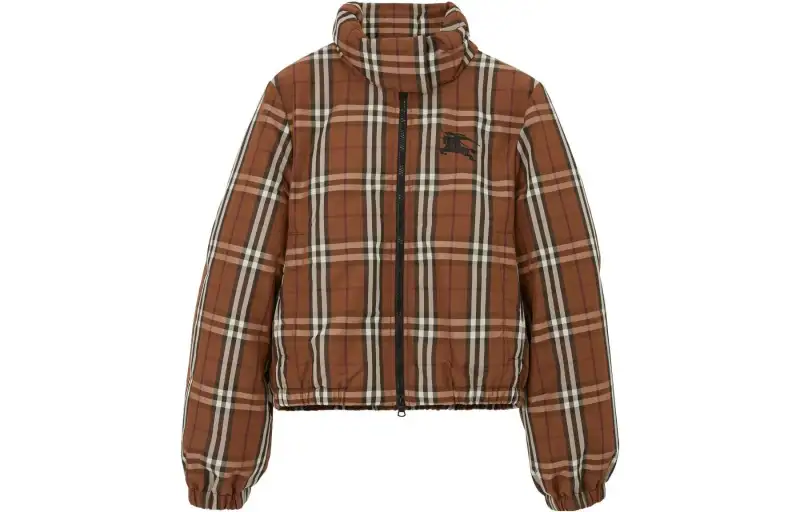 check-pattern logo jacket