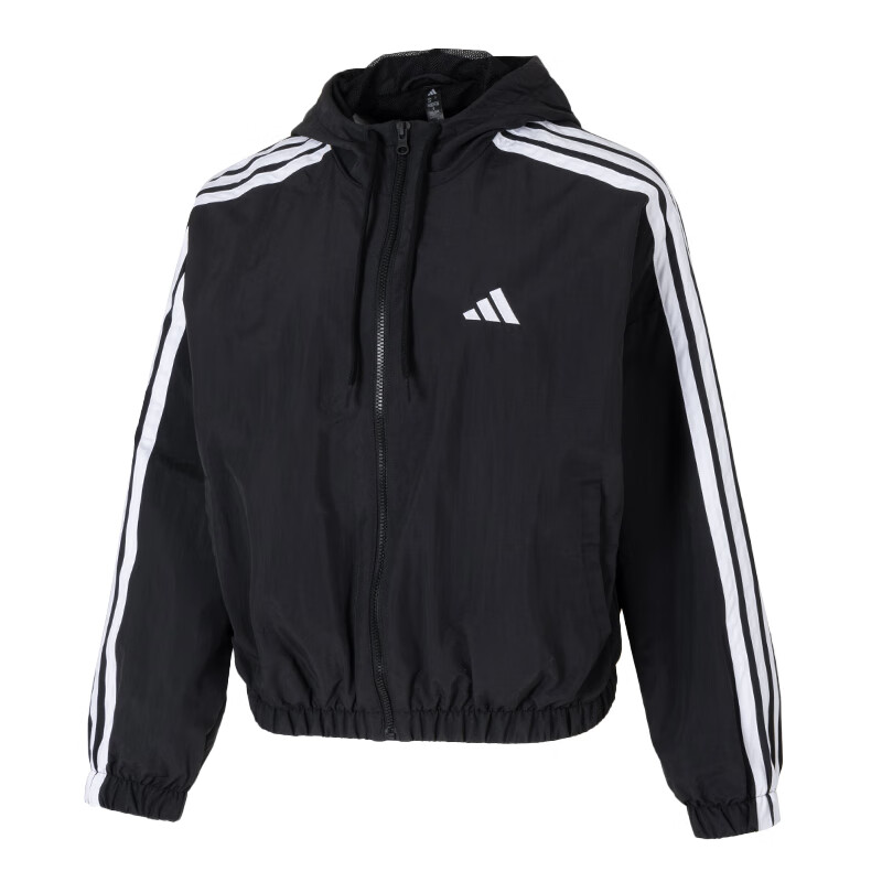 Женская куртка adidas 3-Stripes Windbreaker (черная)