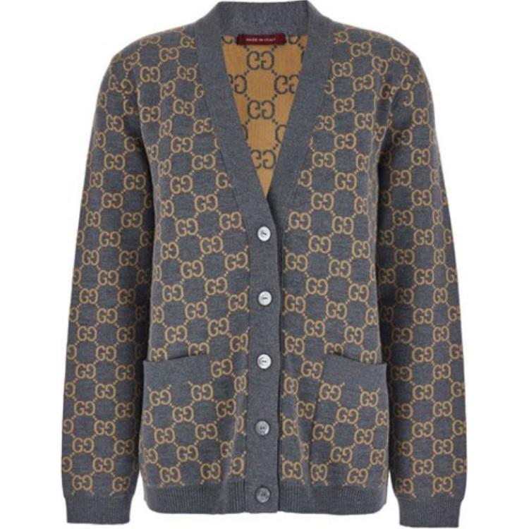 Женский кардиган Gucci FW24 Logo (угольно-серый)