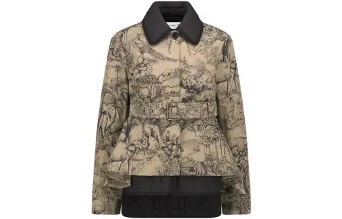 DIOR Jackets Women's Khaki Lapel Moderate Other