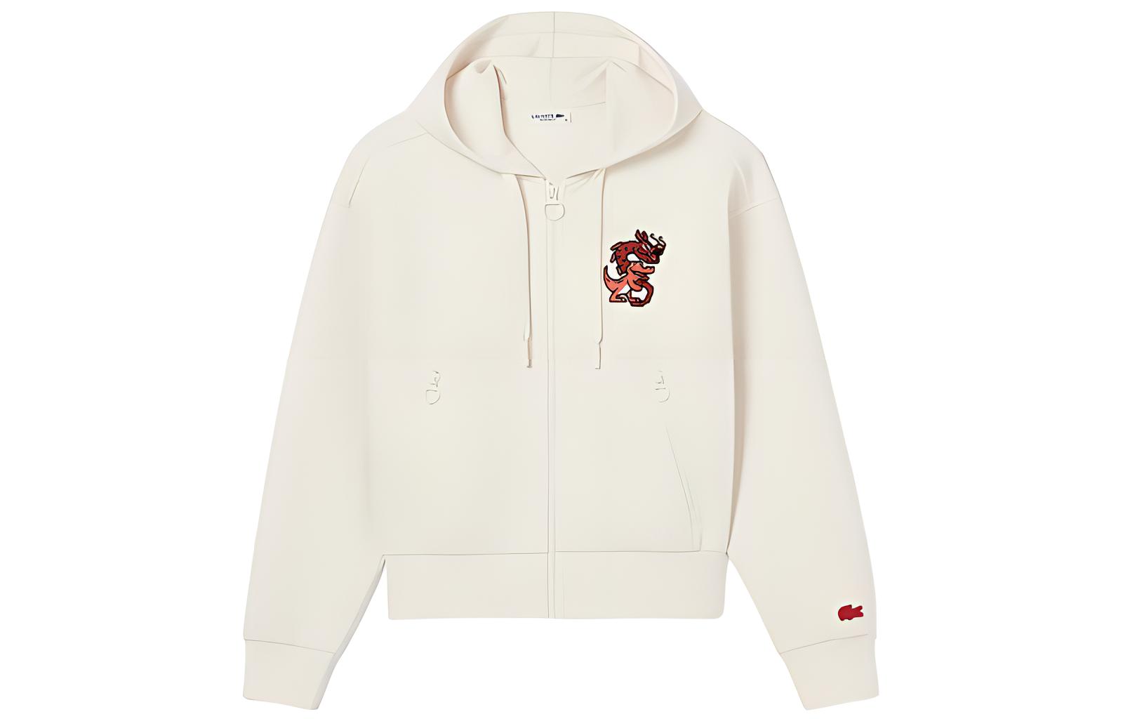 Женское худи LACOSTE (кремовое)