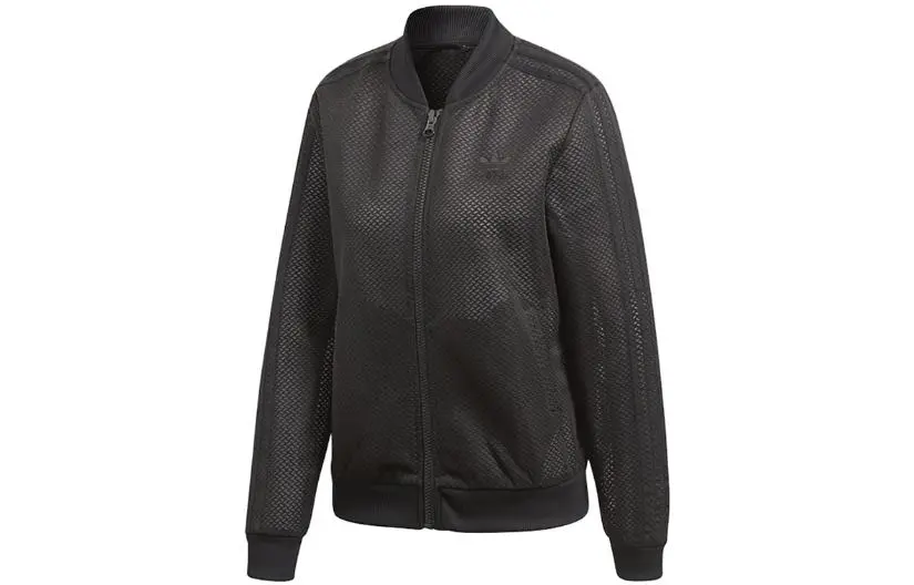 Adidas Originals Jackets Women's Black Stand Collar Moderate Pilot