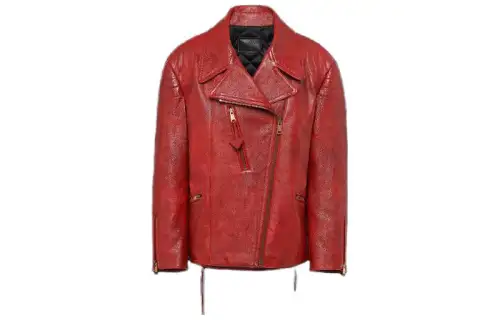 PRADA Jackets Women's Red Lapel Moderate Other