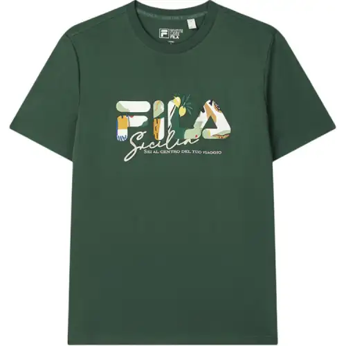 FILA Heritage T Shirt Unisex Turquoise Green GN