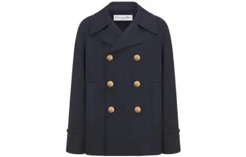 DIOR Jackets Women's Marine Blue Lapel Moderate Other