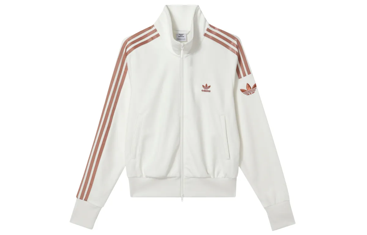 adidas originals Women's Striped Color Block Zip-Up Jacket 'Bright White'