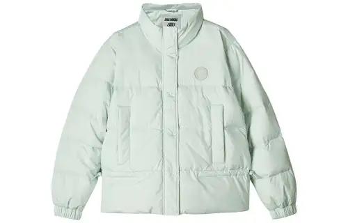 Skechers Down Jackets Women's Sky Gray Cyan Stand Collar Moderate Other