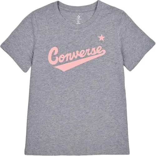 Converse T Shirts Women's Gray Crew Neck Moderate Other