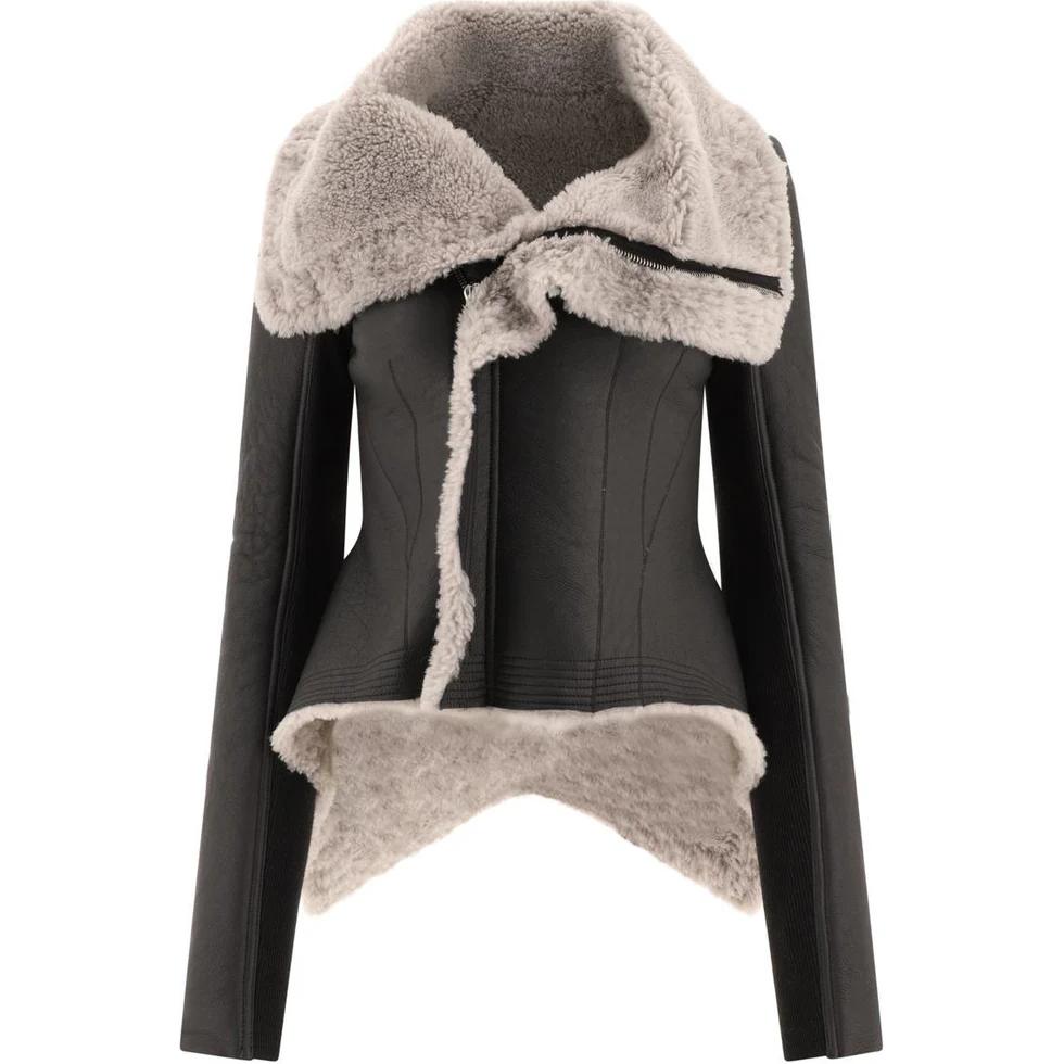 RICK OWENS Naska Shearling Biker Jacket