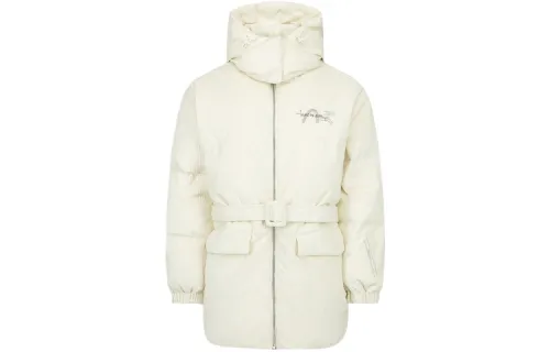 EVISU Down Jackets Women's White Hooded Moderate Down Jacket