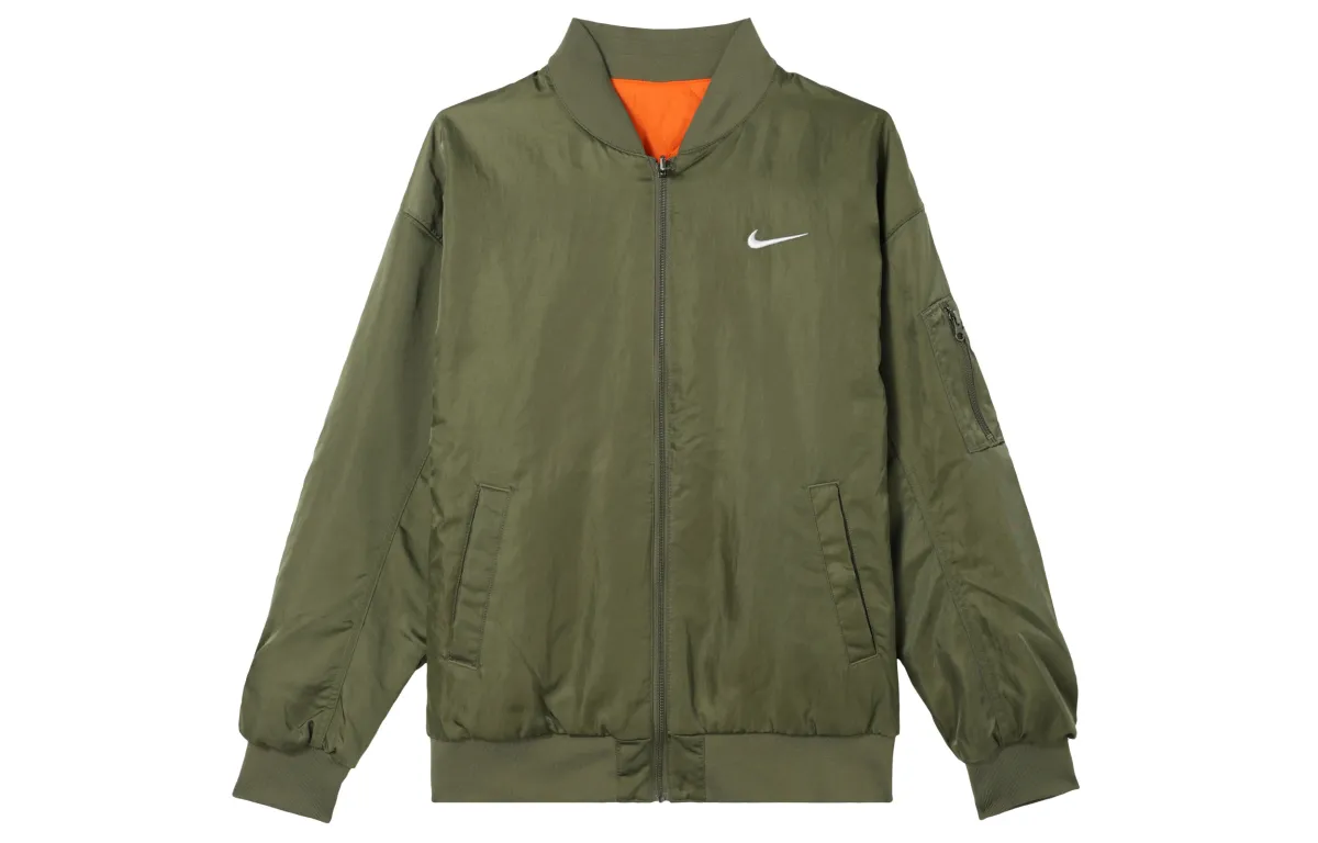 Nike Women's Varsity Bomber Reversible Sporty Jacket Green