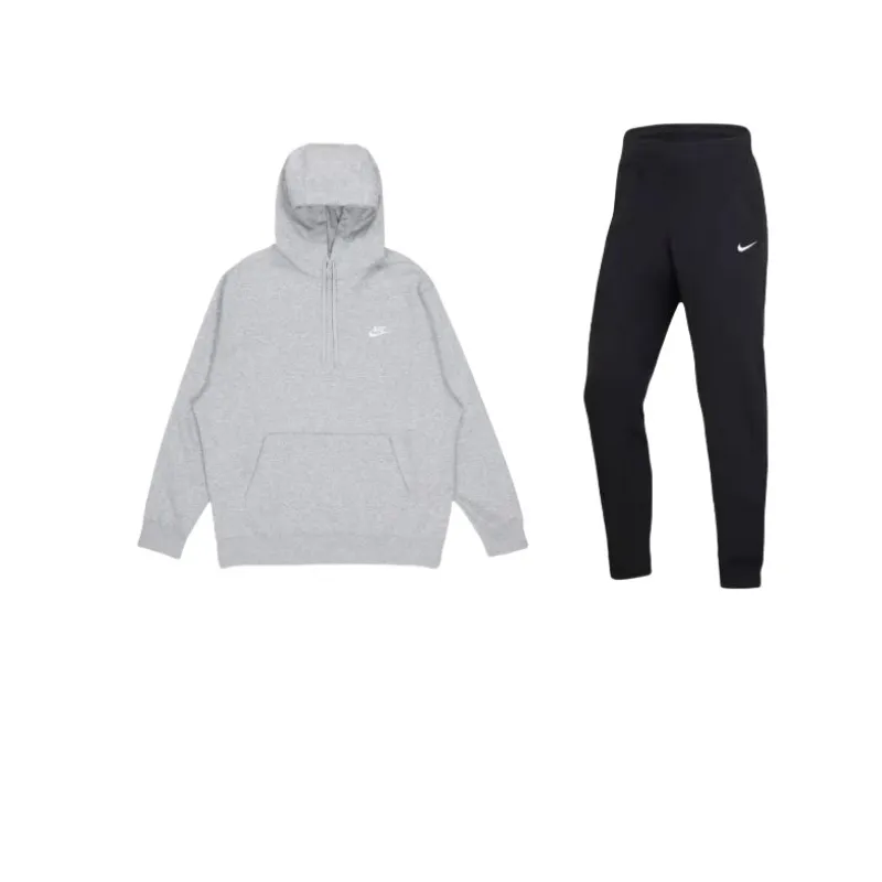 Nike Sportswear Club Fleece Thermal Pullover Fleece Lined Hooded Top Comfortable Solid Color Pants Casual Sportswear