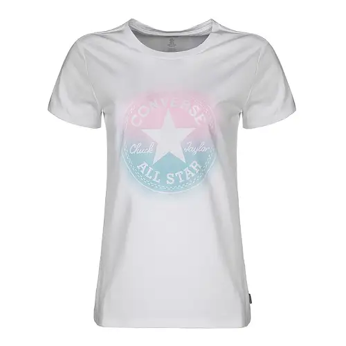Converse T Shirts Women's White Crew Neck Moderate