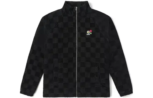 Vans Anaheim Jackets Women's Black Checkerboard Stand Collar Moderate Other