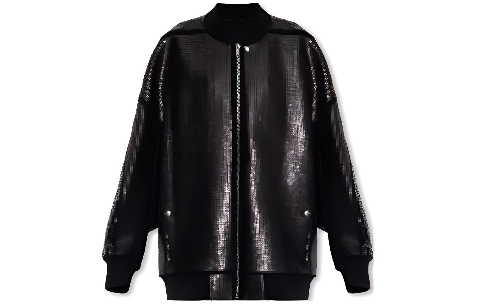 Rick Owens Sequin Embellished Zip-Up Coat