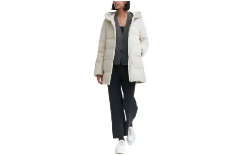 UNIQLO Down Jackets Women's Light Beige Hooded Moderate Other