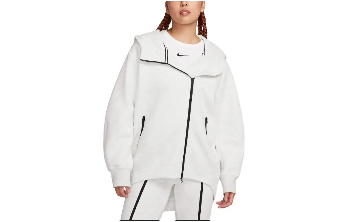 Nike Jackets Women's Light Gray Hooded (Non-detachable) Moderate