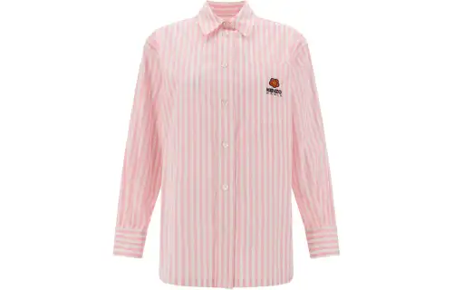 KENZO Logo Embroidered Striped Shirt