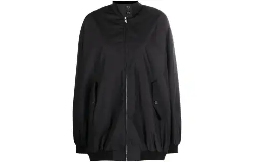 PRADA Jackets Women's Black Stand Collar Moderate