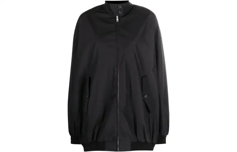 PRADA Jackets Women's Black Stand Collar Moderate