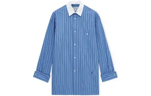 LOEWE Shirts Women's Blue Lapel Moderate Other