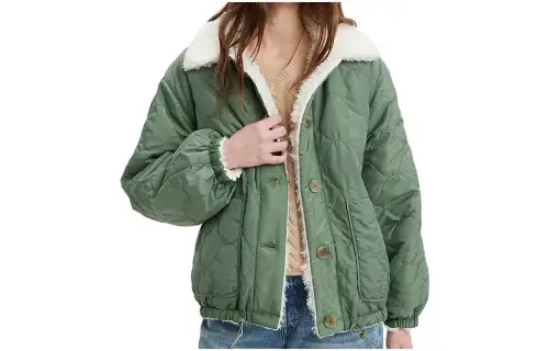 Levis Jackets Women's Green Lapel Moderate Other