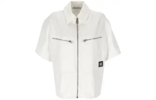 Christian DIOR Logo Patch Zip Up Shirt