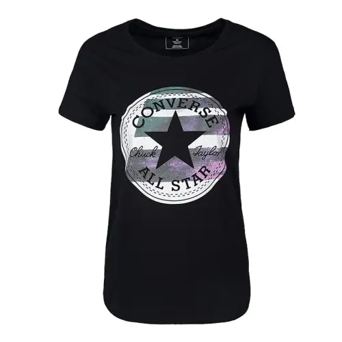 Converse T Shirts Women's Black Crew Neck Moderate Other
