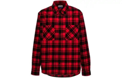 OFF WHITE Logo embroidered Checked Cotton Shirt