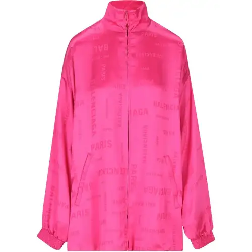 Balenciaga Allover Logo Zipped Sweatshirt