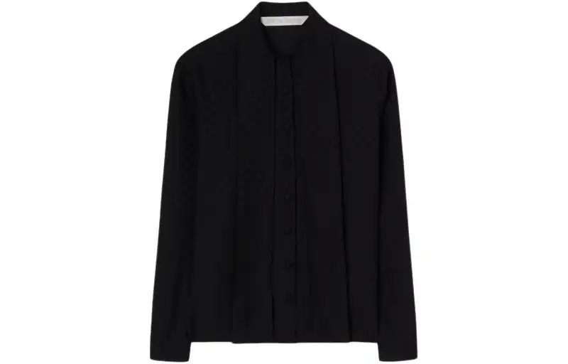 Palm Angels monogram-jacquard silk blouse