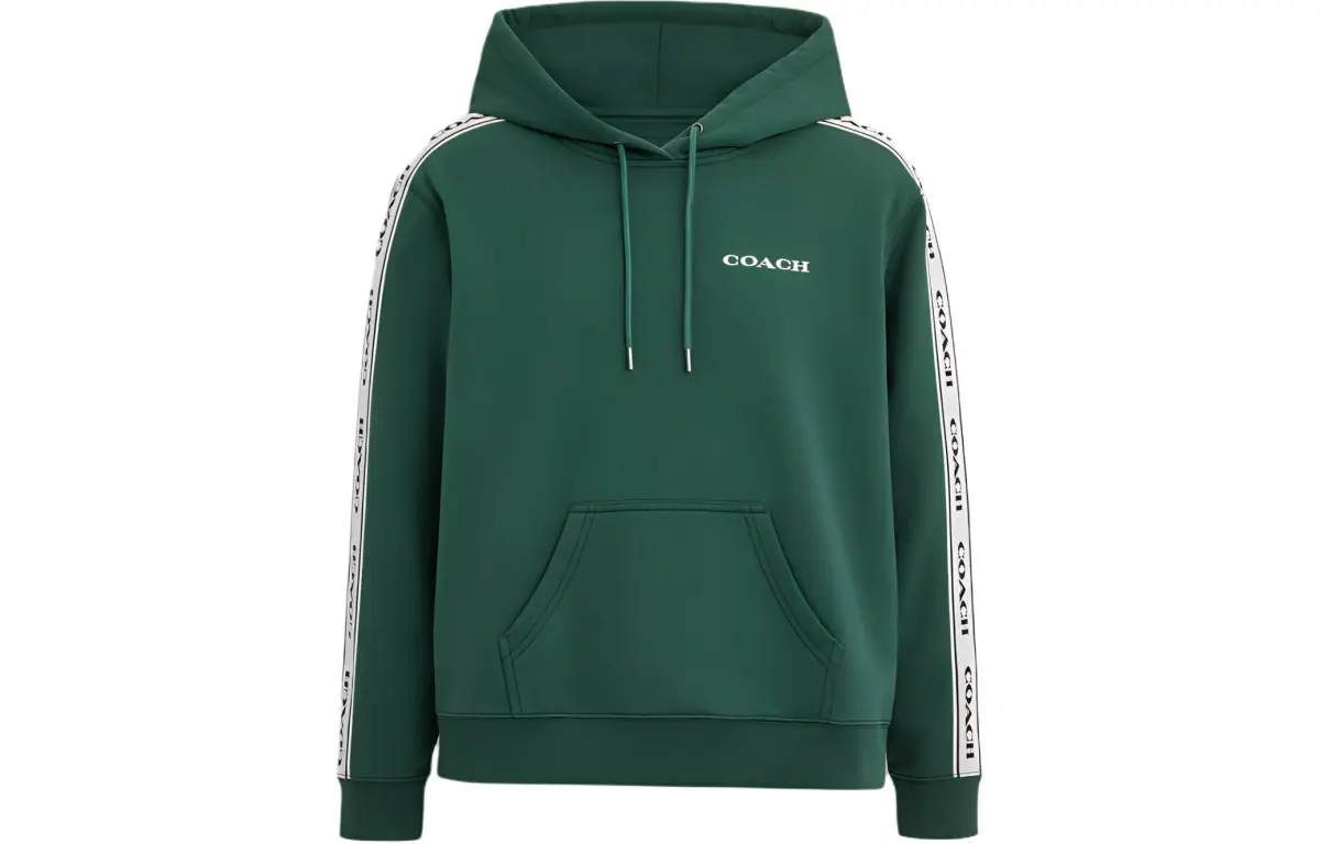 COACH Sweatshirts Women's Green Hooded Moderate Straight Fit