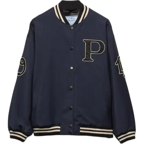PRADA Letter patch Appliqué Bomber Jacket