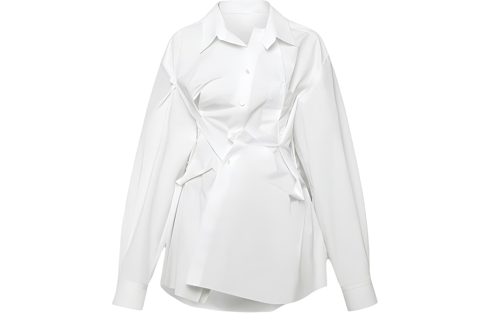 Maison Margiela Asymmetric Gathered Long Sleeved Shirt