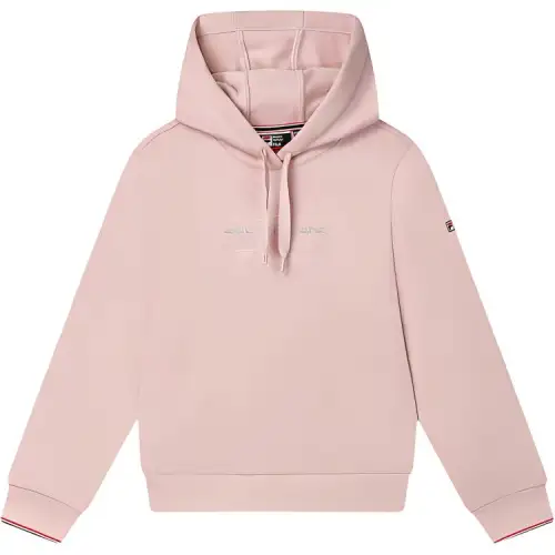 FILA WHITE Series, Fleece Lined Hooded Loose Fit For Warmth Sweatshirt Women's Longlin Pink