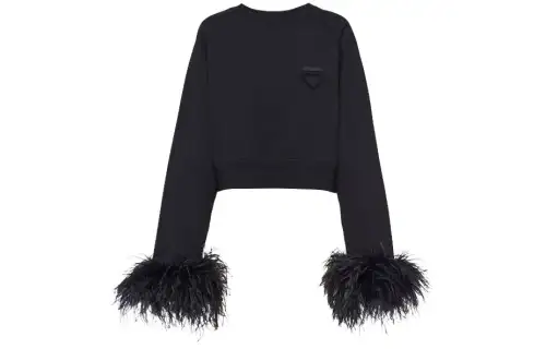 PRADA Crewneck Cropped Sweatshirt