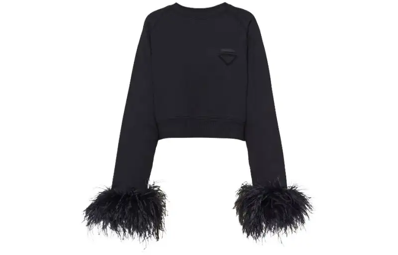 PRADA Crewneck Cropped Sweatshirt