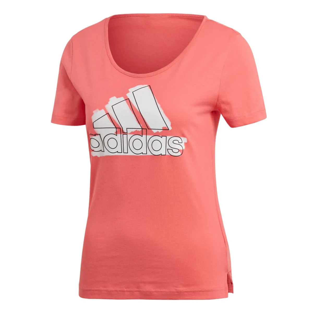 Adidas T-Shirts Women's Pink Crew Neck Moderate
